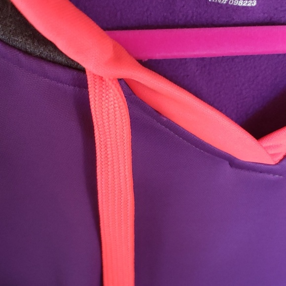 XL purple, gray, and coral fleece wicking hoodie - Picture 4 of 5